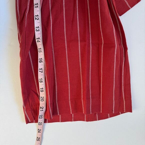 J.O.A. High Waisted Wide Leg Crop Pant with Tie Red Stripe Size Medium NWT - Picture 6 of 9